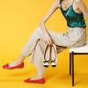 C.Paravano Ballet Flats | Square Toe Shoes | Bow Slip Ons | Ballet Shoes for Women | Dressy Flats for Women(Green)