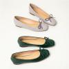 C.Paravano Ballet Flats | Square Toe Shoes | Bow Slip Ons | Ballet Shoes for Women | Dressy Flats for Women(Grey)