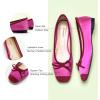 C.Paravano Ballet Flats | Square Toe Shoes | Bow Slip Ons | Ballet Shoes for Women | Dressy Flats for Women(Hotpink)