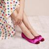 C.Paravano Ballet Flats | Square Toe Shoes | Bow Slip Ons | Ballet Shoes for Women | Dressy Flats for Women(Hotpink)