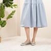 C.Paravano Ballet Flats | Square Toe Shoes | Bow Slip Ons | Ballet Shoes for Women | Dressy Flats for Women(Light Blue)