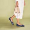 C.Paravano Ballet Flats | Square Toe Shoes | Bow Slip Ons | Ballet Shoes for Women | Dressy Flats for Women(Navy)
