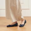 C.Paravano Ballet Flats | Square Toe Shoes | Bow Slip Ons | Ballet Shoes for Women | Dressy Flats for Women(Navy)