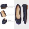 C.Paravano Ballet Flats | Square Toe Shoes | Bow Slip Ons | Ballet Shoes for Women | Dressy Flats for Women(Navy-new)