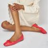 C.Paravano Ballet Flats | Square Toe Shoes | Bow Slip Ons | Ballet Shoes for Women | Dressy Flats for Women(Red)