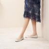 C.Paravano Ballet Flats | Square Toe Shoes | Bow Slip Ons | Ballet Shoes for Women | Dressy Flats for Women(Silver)