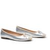 C.Paravano Ballet Flats | Square Toe Shoes | Bow Slip Ons | Ballet Shoes for Women | Dressy Flats for Women(Silver)