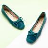 C.Paravano Ballet Flats | Square Toe Shoes | Bow Slip Ons | Ballet Shoes for Women | Dressy Flats for Women(Turquoise)