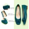 C.Paravano Ballet Flats | Square Toe Shoes | Bow Slip Ons | Ballet Shoes for Women | Dressy Flats for Women(Turquoise)