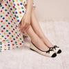 C.Paravano Ballet Flats | Square Toe Shoes | Bow Slip Ons | Ballet Shoes for Women | Dressy Flats for Women(White)