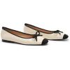 C.Paravano Ballet Flats | Square Toe Shoes | Bow Slip Ons | Ballet Shoes for Women | Dressy Flats for Women(White)