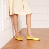 C.Paravano Ballet Flats | Square Toe Shoes | Bow Slip Ons | Ballet Shoes for Women | Dressy Flats for Women(Yellow)