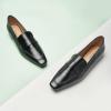 C.Paravano Loafer for Women | Leather Penny Loafers | Slip On Loafer | Women’s Loafers | Squared Toe Loafer Flat | Black Comfort Loafer Shoes(Black,Size 7.5)