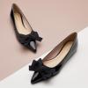 C.Paravano Pointy Bow Flats Women’s Flats Comfortable Stylish Slip-On Shoes for Casual and Office(Black Patent)