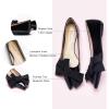 C.Paravano Pointy Bow Flats Women’s Flats Comfortable Stylish Slip-On Shoes for Casual and Office(Black_b4)