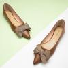 C.Paravano Pointy Bow Flats Women’s Flats Comfortable Stylish Slip-On Shoes for Casual and Office(Brown)