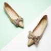 C.Paravano Pointy Bow Flats Women’s Flats Comfortable Stylish Slip-On Shoes for Casual and Office(Camel)