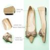 C.Paravano Pointy Bow Flats Women’s Flats Comfortable Stylish Slip-On Shoes for Casual and Office(Camel)