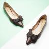 C.Paravano Pointy Bow Flats Women’s Flats Comfortable Stylish Slip-On Shoes for Casual and Office(Dark Brown)