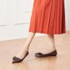 C.Paravano Pointy Bow Flats Women’s Flats Comfortable Stylish Slip-On Shoes for Casual and Office(Dark Brown)