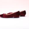 C.Paravano Velvet Flats | Women’s Pointed Toe Shoes | Dressy Flats for Women | Designer Shoes(Velvet Claret-t)