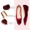 C.Paravano Velvet Flats | Women’s Pointed Toe Shoes | Dressy Flats for Women | Designer Shoes(Velvet Claret-t)
