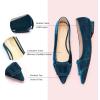 C.Paravano Velvet Flats | Women’s Pointed Toe Shoes | Dressy Flats for Women | Designer Shoes(Velvet Peacock Blue-t)