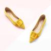 C.Paravano Velvet Flats | Women’s Pointed Toe Shoes | Dressy Flats for Women | Designer Shoes(Velvet Yellow-t)