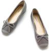 C.Paravano Ballet Flats | Square Toe Shoes | Bow Slip Ons | Ballet Shoes for Women | Dressy Flats for Women(Grey-n)