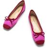 C.Paravano Ballet Flats | Square Toe Shoes | Bow Slip Ons | Ballet Shoes for Women | Dressy Flats for Women(Hotpink)