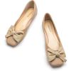 C.Paravano Ballet Flats for Women | Square Toe Flats | Mary Jane Shoes | Designer Shoes for Women(Beige-t)