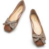 C.Paravano Ballet Flats for Women | Square Toe Flats | Mary Jane Shoes | Designer Shoes for Women(Brown)