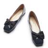 C.Paravano Ballet Flats for Women | Square Toe Flats | Mary Jane Shoes | Designer Shoes for Women(Dark Grey Patent)