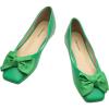 C.Paravano Ballet Flats for Women | Square Toe Flats | Mary Jane Shoes | Designer Shoes for Women(Green Square)