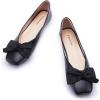 C.Paravano Ballet Flats for Women | Square Toe Flats | Mary Jane Shoes | Designer Shoes for Women(N-black)
