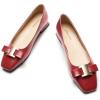 C.Paravano Flats Women | Womens Dress Shoes | Ballet Shoes for Women | Square Toe | Casual Shoes(Red)
