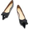 C.Paravano Pointy Bow Flats Women’s Flats Comfortable Stylish Slip-On Shoes for Casual and Office(Black Patent)