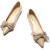 C.Paravano Pointy Bow Flats Women’s Flats Comfortable Stylish Slip-On Shoes for Casual and Office(Camel)
