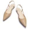 C.Paravano Slingback Flats | Pointed Toe Flats | Slingback Sandals | Women’s Slingback Dress Shoes | Adjustable Buckle Sandals(Beige Flats)