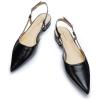 C.Paravano Slingback Flats | Pointed Toe Flats | Slingback Sandals | Women’s Slingback Dress Shoes | Adjustable Buckle Sandals(Black Flats)
