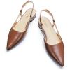 C.Paravano Slingback Flats | Pointed Toe Flats | Slingback Sandals | Women’s Slingback Dress Shoes | Adjustable Buckle Sandals(Brown Flats)