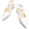 C.Paravano Slingback Flats | Pointed Toe Flats | Slingback Sandals | Women’s Slingback Dress Shoes | Adjustable Buckle Sandals(Off-white Flats)