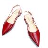 C.Paravano Slingback Flats | Pointed Toe Flats | Slingback Sandals | Women’s Slingback Dress Shoes | Adjustable Buckle Sandals(Red Flats)