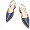 C.Paravano Slingback Flats | Pointed Toe Flats | Slingback Sandals | Women’s Slingback Dress Shoes | Adjustable Buckle Sandals(Snakeskin Navy)