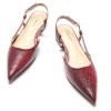 C.Paravano Slingback Flats | Pointed Toe Flats | Slingback Sandals | Women’s Slingback Dress Shoes | Adjustable Buckle Sandals(Snakeskin Red)