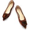 C.Paravano Velvet Flats | Women’s Pointed Toe Shoes | Dressy Flats for Women | Designer Shoes(Velvet Brown)