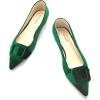 C.Paravano Velvet Flats | Women’s Pointed Toe Shoes | Dressy Flats for Women | Designer Shoes(Velvet Green)