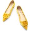 C.Paravano Velvet Flats | Women’s Pointed Toe Shoes | Dressy Flats for Women | Designer Shoes(Velvet Yellow)