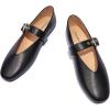 C.Paravano Women’s Flats Shoes | Comfortable Slip on Shoes | Ballet Flats Dress Shoes | Round Toe Mary Jane Flats with Metal Buckle Strap(Black)