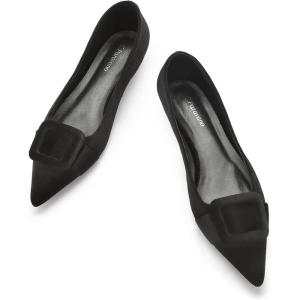C.Paravano Velvet Flats | Women’s Pointed Toe Shoes | Dressy Flats for Women | Designer Shoes(Velvet Black)